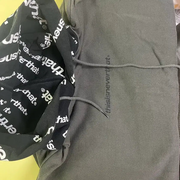 [BUNJANG] Thisisneverthat Grey Logo Pattern Hoodie / 디스이즈네버뎃 후드티