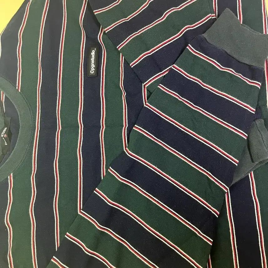 [BUNJANG] Men's Long Sleeve T-Shirt with Striped Pattern / 남성 긴팔티(무신사구매)