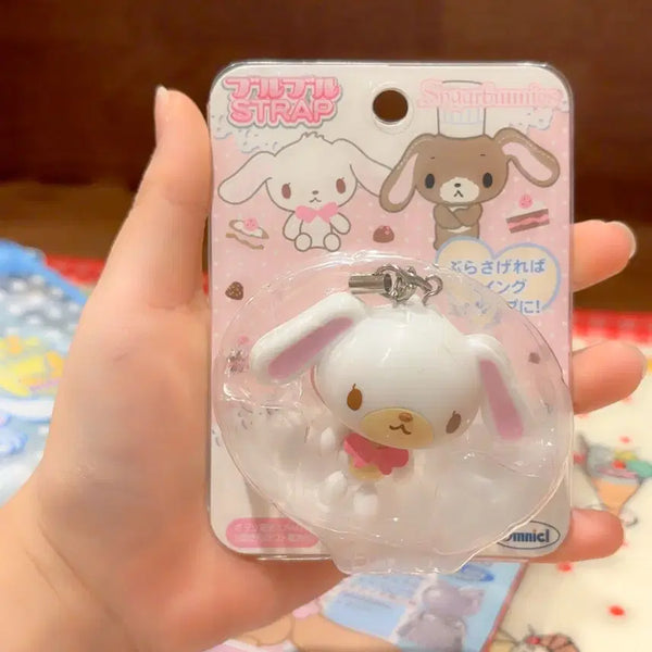 [BUNJANG] Sanrio Sugarbunnies Shirousa Giant Head Keyring (Sealed) / 고전 산리오 슈가바니즈 시로우사 왕대두 키링 미개봉