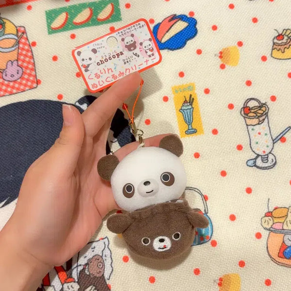 [BUNJANG] San-X Choco Panda Reversible Doll Keychain / 고전 산엑스 초코판다 뒤집어지는 인형 키링