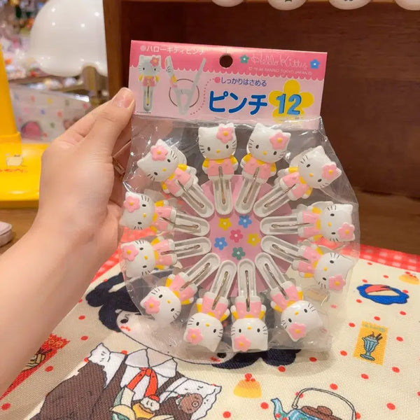 [BUNJANG] Sanrio Hello Kitty Clamps Set (12 pcs) - Sealed / 고전 산리오 헬로키티 집게 12개 세트 미개봉