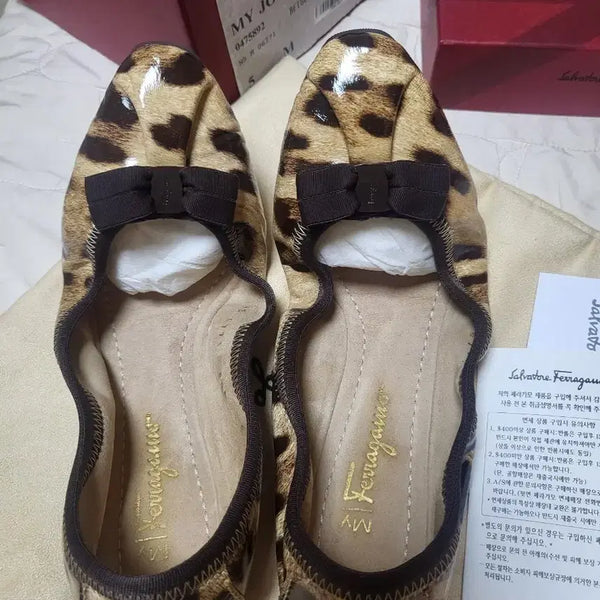 [BUNJANG] Salvatore Ferragamo My Joy Leopard Ballet Flats / 페라가모 마이조이 호피 발레 플랫 슈즈