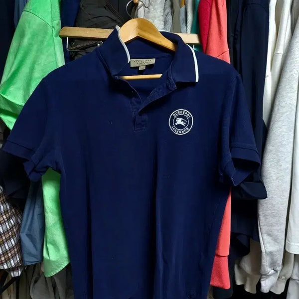 [BUNJANG] Burberry Moreton Navy Short Sleeve Pique Polo Shirt M / 버버리 moreton 네이비 반팔 피케 m 파워정품