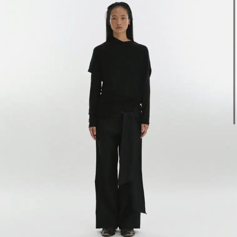 [BUNJANG] REPOS Tie Detail Black Trousers / REPOS 타이 팬츠 블랙 tie trouser 새상품
