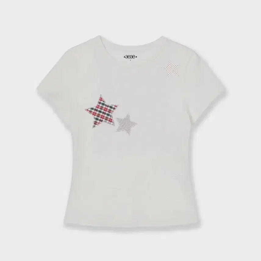 [BUNJANG] AEAE Check Star T-Shirt White / aeae 체크 스타 티 [white]
