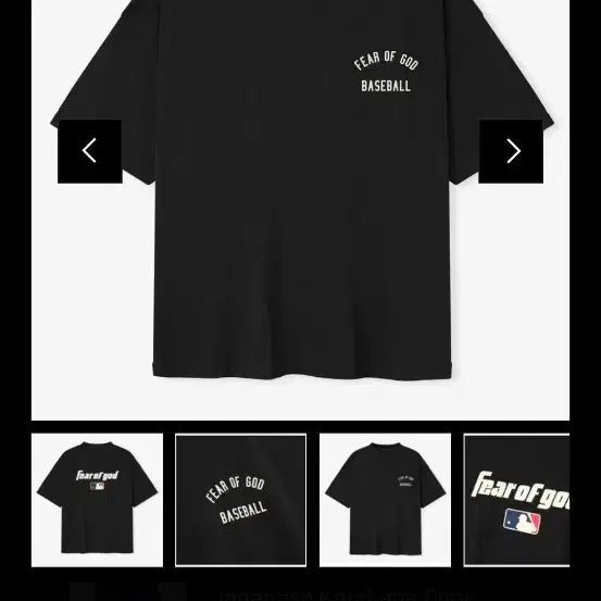 [BUNJANG] Fear of God Essentials MLB 90s Oversized T-Shirt Black L / 피어오브갓 에센셜 MLB 반팔티 블랙 오버핏 L