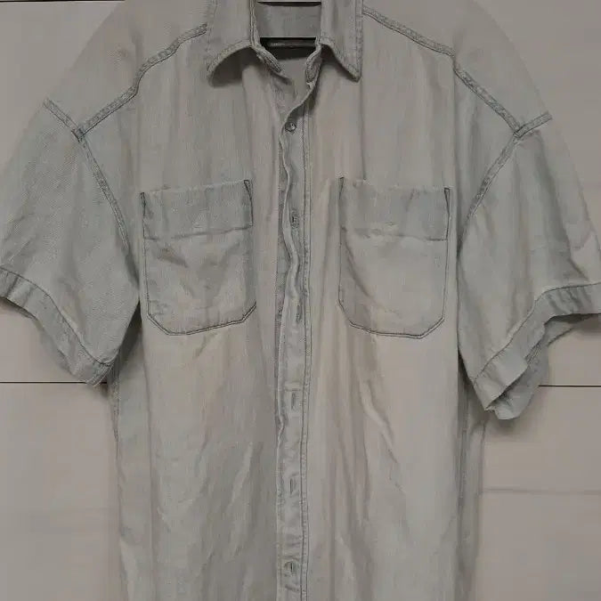 [BUNJANG] Triming Bird Denim Shirt Size F / 트리밍버드 데님 셔츠 F사이즈 하단 모서리 옅은얼룩스팟
