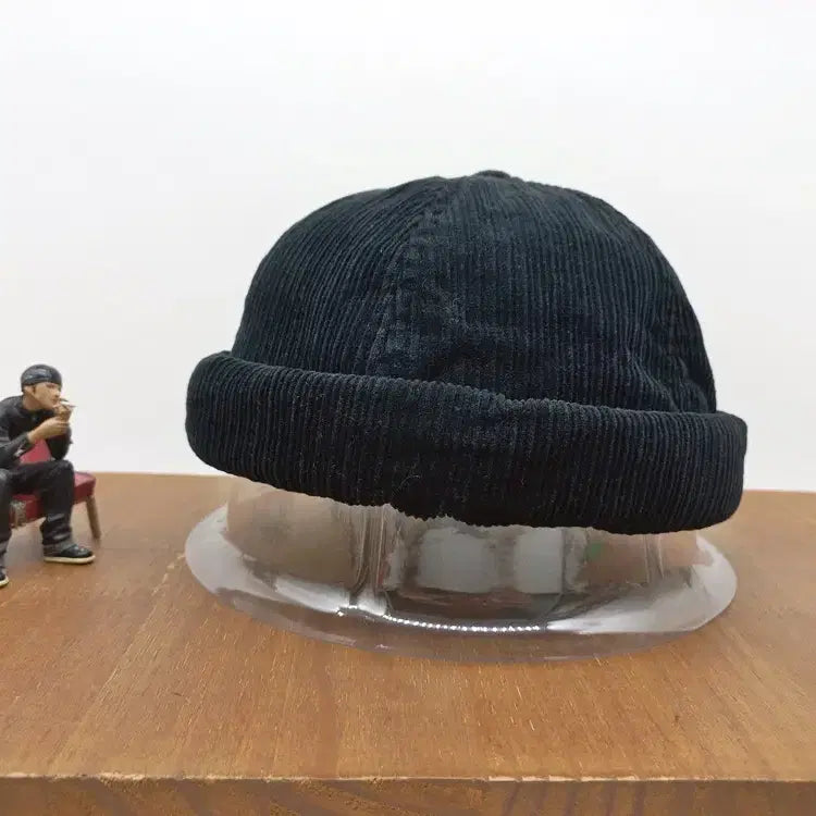 [BUNJANG] CAPTEN Exclusive Corduroy Watch Cap Short Beanie Black / 캡텐 블랙 리클루시브 코듀로이 와치캡 숏비니 블랙