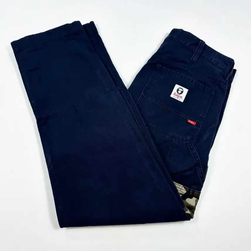 [BUNJANG] Aape Regular Fit Military Sarou Cargo Pants Navy / (32) Aape 에이프 밀리터리 사루 레귤러 카고팬츠 네이비