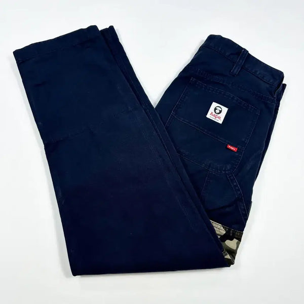 [BUNJANG] Aape Regular Fit Military Sarou Cargo Pants Navy / (32) Aape 에이프 밀리터리 사루 레귤러 카고팬츠 네이비