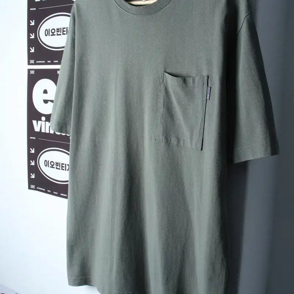 [BUNJANG] Spao Plain Pocket T-Shirt Green / (L-XL) 스파오 반팔 티셔츠 포켓 무지 그린-H34588