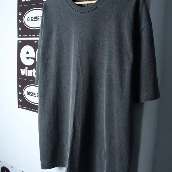 [BUNJANG] Soverment Pigment Short Sleeve T-Shirt Charcoal / (M-XL) 소버먼트 반팔 티셔츠 피그먼트 차콜 스트릿-H34591