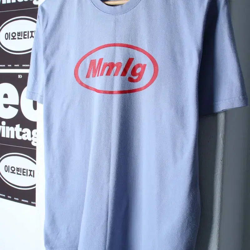 [BUNJANG] MMLG Big Logo T-Shirt Aging Blue / W(S-M) 엠엠엘지 반팔 티셔츠 빅로고 에이징 블루-H34592