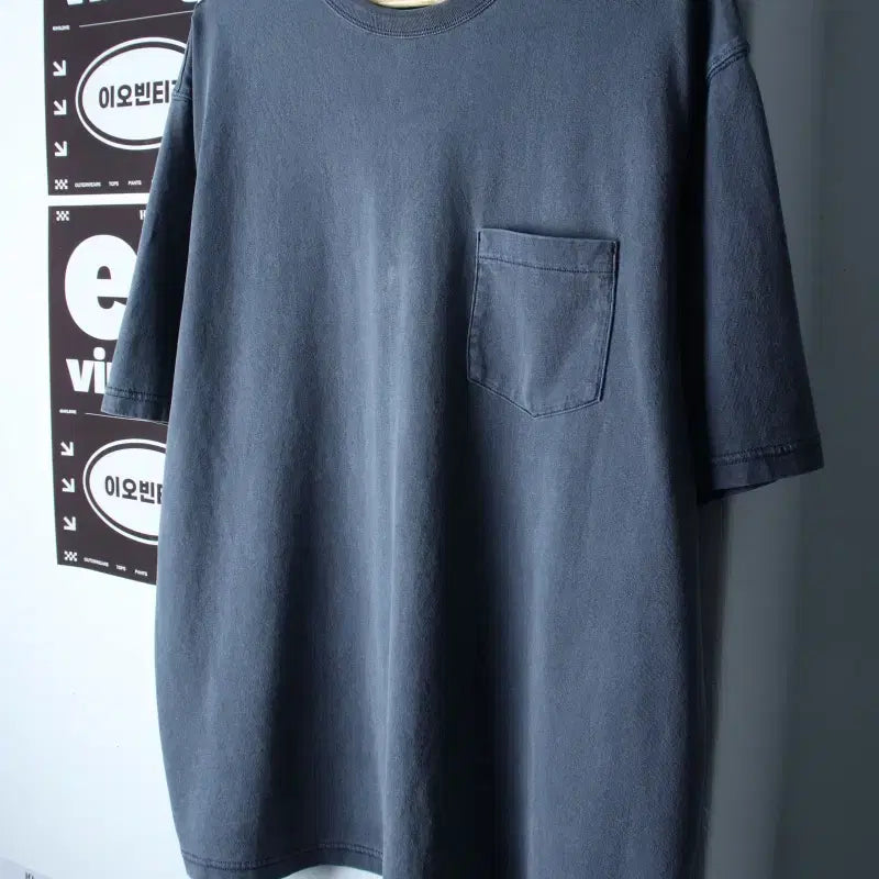 [BUNJANG] Steady Everywear Pigment Short Sleeve T-Shirt Blue / (L-2XL) 스테디 에브리웨어 반팔 티셔츠 피그먼트 블루-H34593
