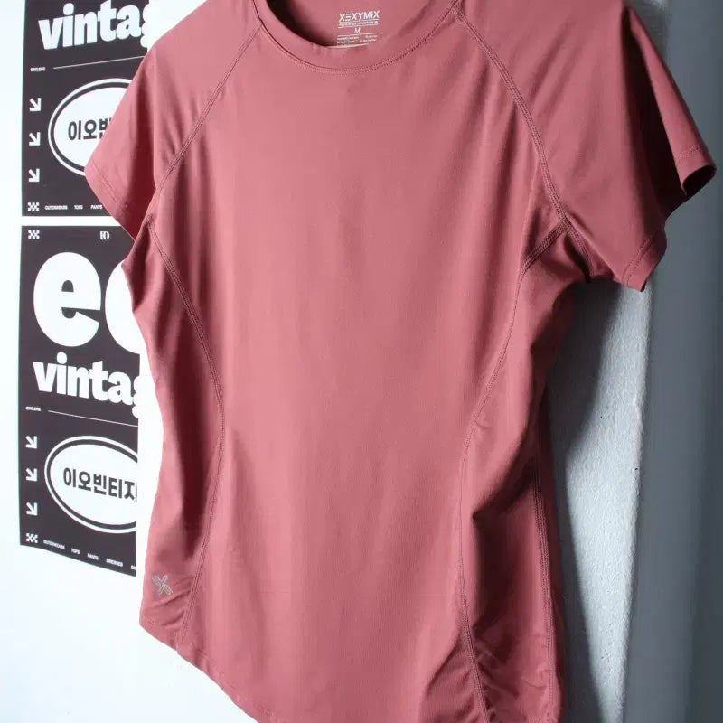 [BUNJANG] Xexymix Women's Slim Fit Short Sleeve T-Shirt (Pink) / W(M) 젝시미스 반팔 티셔츠 기능성 슬림핏 핑크-H34601