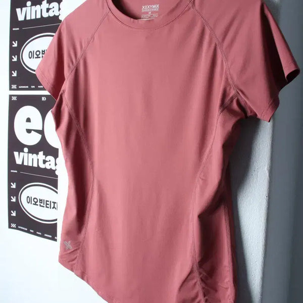 [BUNJANG] Xexymix Women's Slim Fit Short Sleeve T-Shirt (Pink) / W(M) 젝시미스 반팔 티셔츠 기능성 슬림핏 핑크-H34601