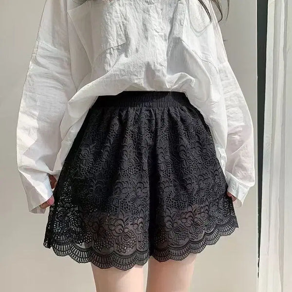 [BUNJANG] Lace Shorts White / Black / 레이스 반바지 화이트 /블랙