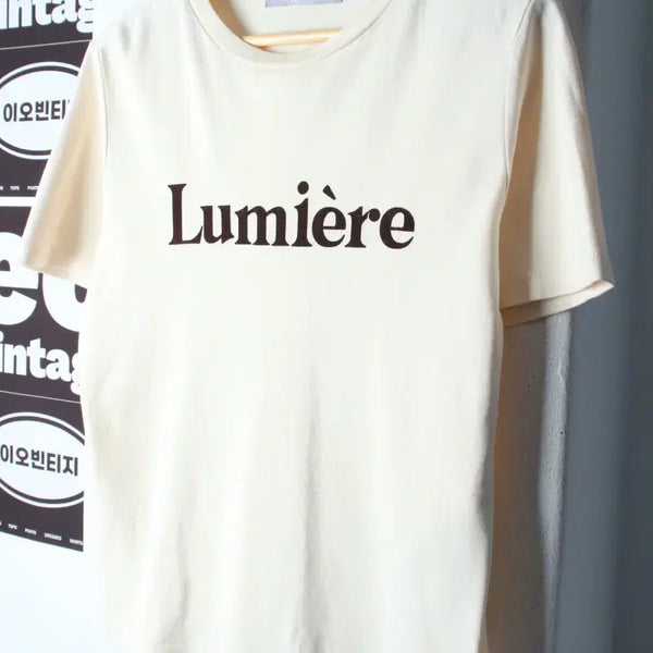 [BUNJANG] 8seconds Lettering Short Sleeve T-Shirt Beige / W(S) 에잇세컨즈 반팔 티셔츠 레터링 베이지 놈코어-H34610