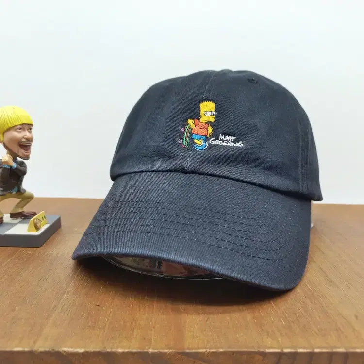 [BUNJANG] The Simpsons Bart Simpson Embroidered Ball Cap Black / 심슨 가족 바트 심슨 자수 볼캡 모자 블랙