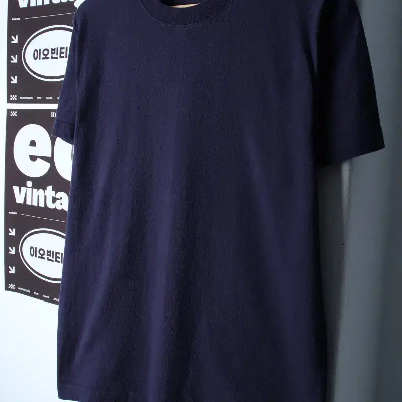 [BUNJANG] Nonstock Plain USA T-Shirt Navy / (M) 논스탁 반팔 티셔츠 USA 무지 네이비 아메카지-H34620