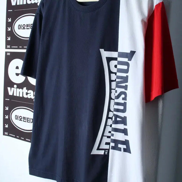 [BUNJANG] Lonsdale Big Logo Color Mix Old School Short Sleeve T-Shirt / (S-M) 론즈데일 반팔 티셔츠 빅로고 컬러믹스 올드스쿨-H34632