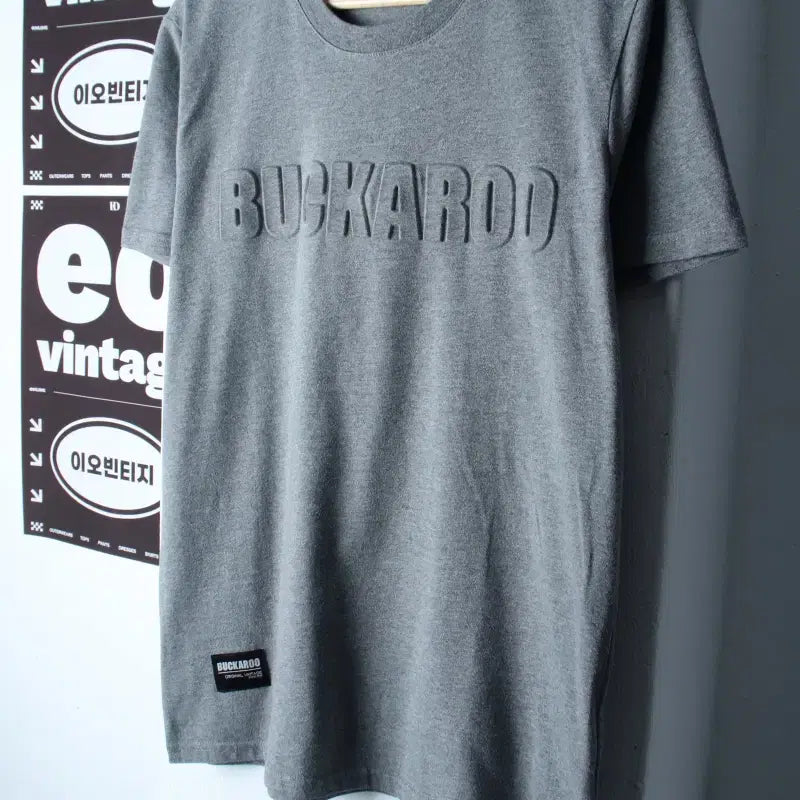 [BUNJANG] Buckaroo Big Logo Embossed Y2K T-Shirt (XL) / (XL) 버커루 반팔 티셔츠 빅로고 양각 Y2K 그레이-H34635