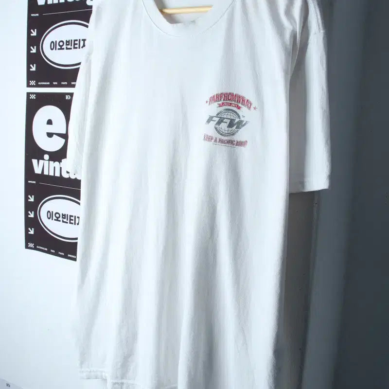 [BUNJANG] From What Half Sleeve T-Shirt White / (L-2XL) 파프롬왓 반팔 티셔츠 화이트 올드스쿨 코르티스-H34645
