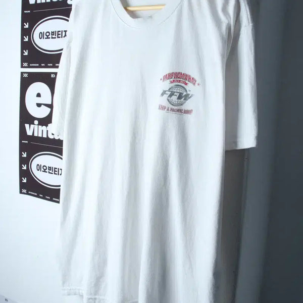 [BUNJANG] From What Half Sleeve T-Shirt White / (L-2XL) 파프롬왓 반팔 티셔츠 화이트 올드스쿨 코르티스-H34645