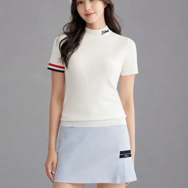 [BUNJANG] Titleist Women's Tour Fit Golf Knit Blouse & Pleated Skirt Set / [타이틀리스트] 여성 Tour fit 골프 셋업 S