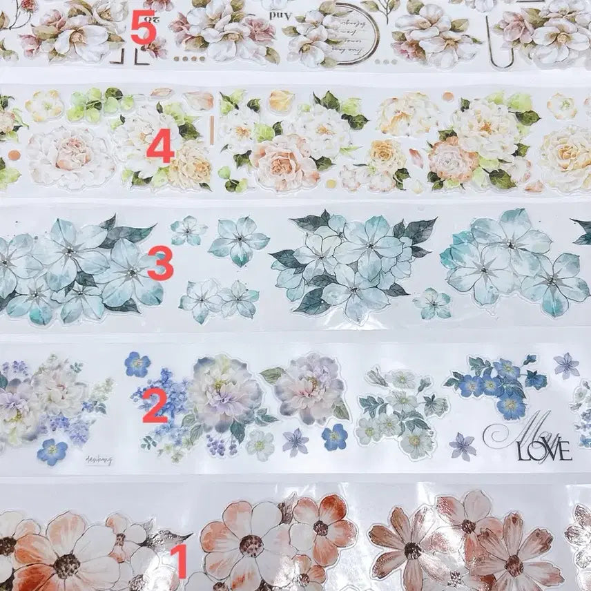 [BUNJANG] Assorted Floral Washi Tape Set / 꽃 마테 모음 (1)