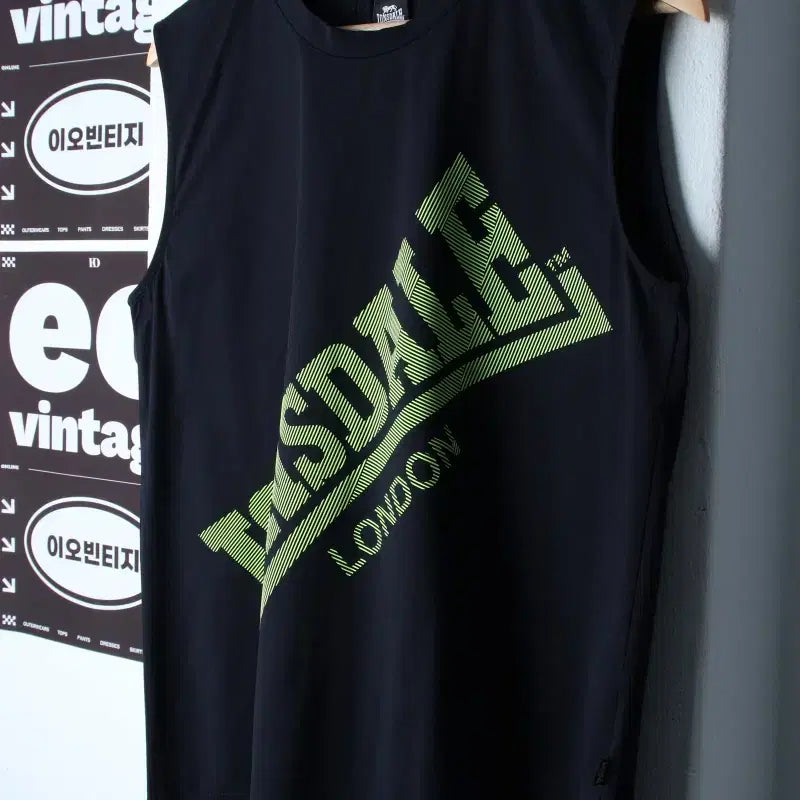 [BUNJANG] Lonsdale Big Logo Functional T-Shirt Sleeveless / (S-M) 론즈데일 반팔 티셔츠 민소매 나시 기능성 빅로고-H34649
