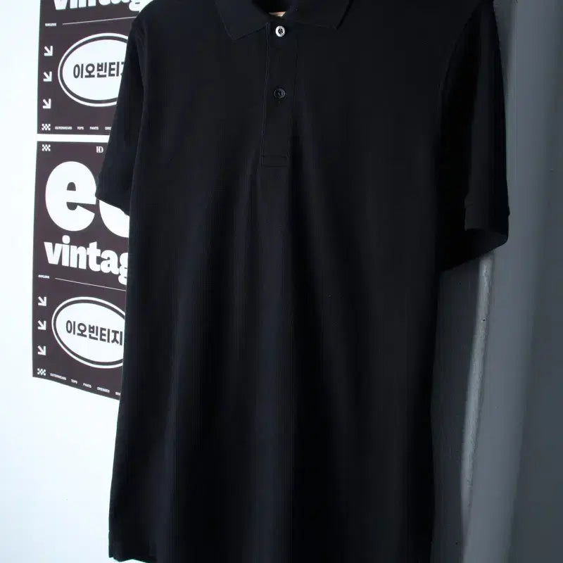 [BUNJANG] Uniqlo Basic Short Sleeve Polo T-shirt Black (L-XL) / (L-XL) 유니클로 반팔 카라 티셔츠 무지 블랙 놈코어-H34657