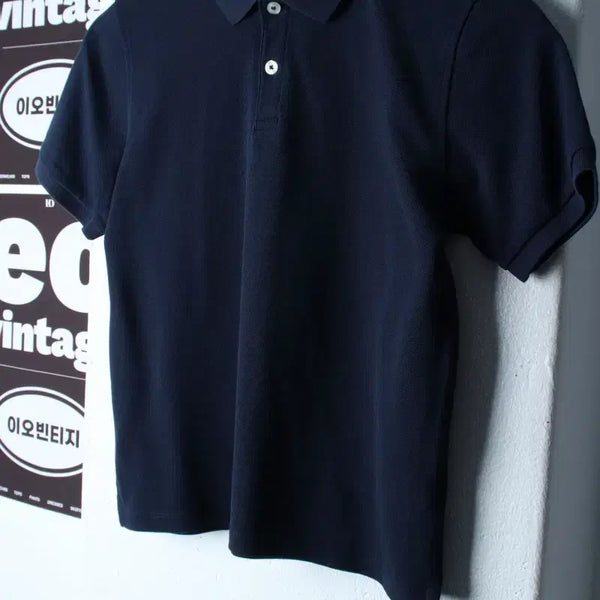 [BUNJANG] TOPTEN Kids Basic Short-Sleeve Polo T-Shirt Navy / (F) 탑텐 반팔 카라 티셔츠 아동 키즈 네이비 무지-H34658