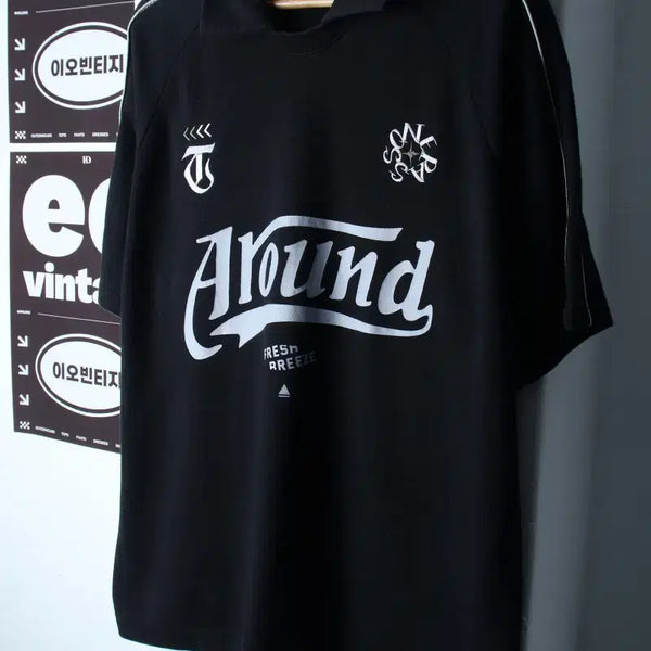 [BUNJANG] The Woos Now Half-Sleeve Collar T-Shirt Oversized Raglan / (M-XL) 더워스나우 반팔 카라 티셔츠 오버핏 나그랑-H34660