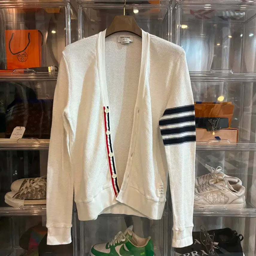 [BUNJANG] Thom Browne RWS22G-00539 RWS22G-00539 Laceless Stitch Cardigan White Size 3 / [정품] 톰브라운 라셀스티치 가디건