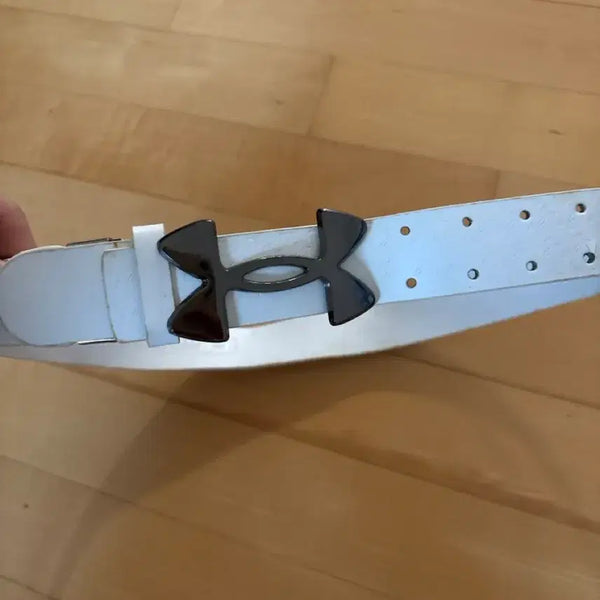 [BUNJANG] Under Armour Logo White Belt / 언더아머 벨트