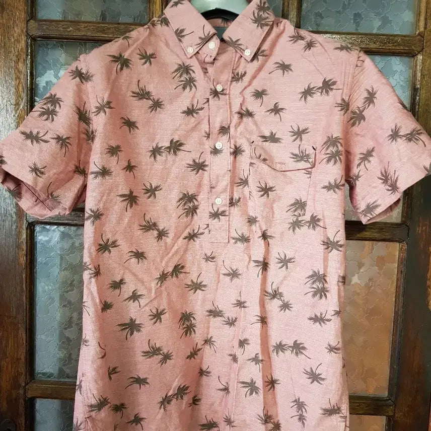 [BUNJANG] Palm Tree Pattern Short Sleeve Shirt / 반팔 셔츠 팜트리 패턴