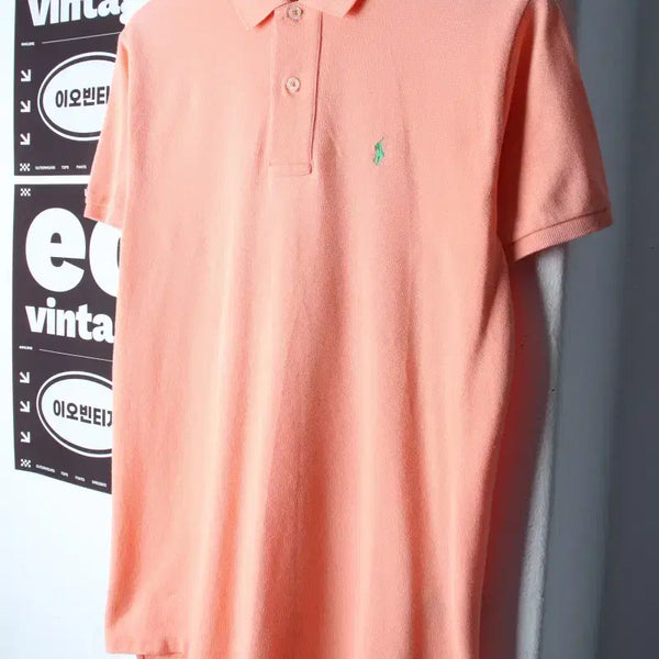 [BUNJANG] Polo Ralph Lauren Sun Fading Apricot Short-Sleeve Polo Shirt / (S-M) 폴로 랄프로렌 반팔 카라 티셔츠 썬페이딩 살구-H34674