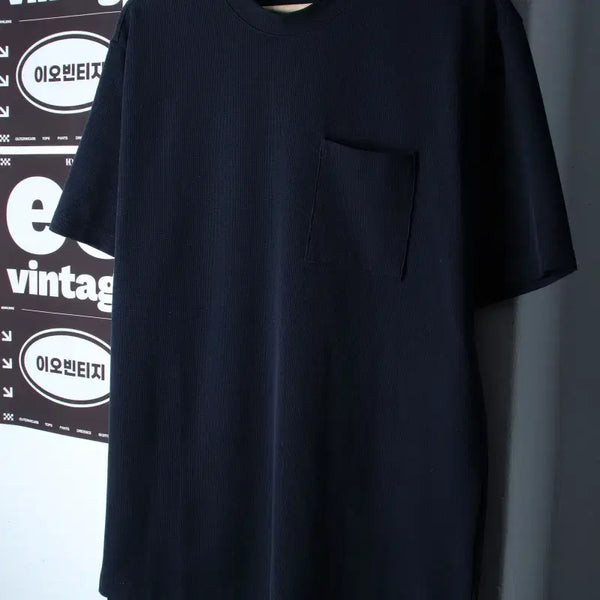 [BUNJANG] Project M Pocket Waffle T-Shirt Navy XL / (XL) 프로젝트엠 반팔 티셔츠 포켓 와플 네이비 무지-H34748