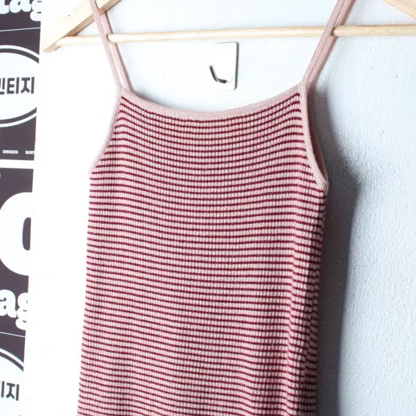 [BUNJANG] Fieltrip Stripe Sleeveless Knit T-Shirt / W(F) 필드트립 반팔 티셔츠 민소매 나시 스트라이프 니트-H34752
