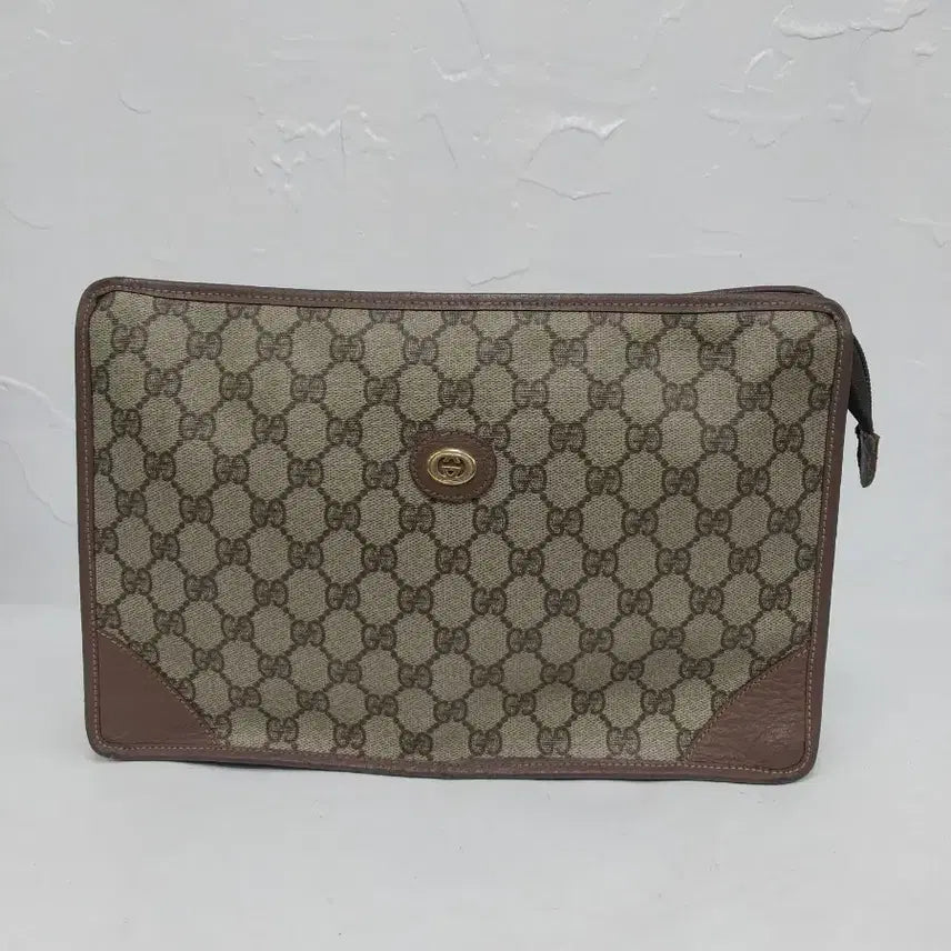 [BUNJANG] Gucci GG Logo Brown Clutch / 구찌 GG 로고 브라운 클러치