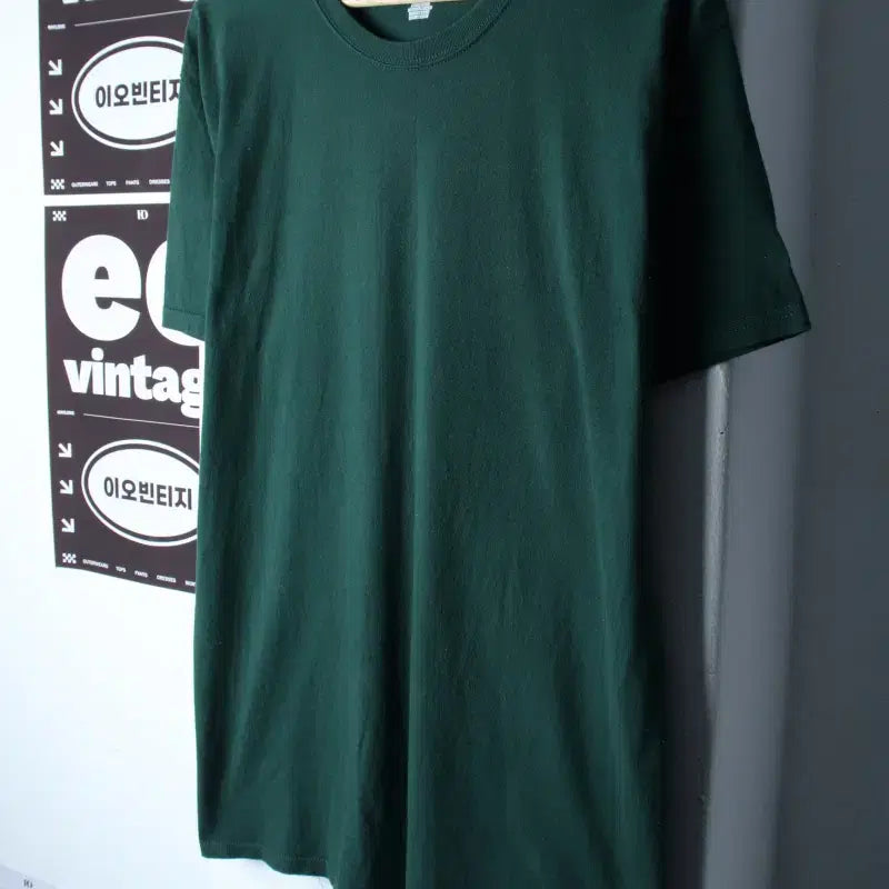 [BUNJANG] Champion Plain T-Shirt Green L-XL / (L-XL) 챔피온 반팔 티셔츠 그린 무지 올드스쿨-H34766