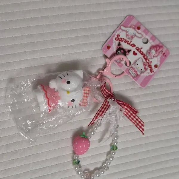 [BUNJANG] Sanrio Hello Kitty Strawberry Bead Charm / [새상품]산리오 헬로키티 딸기 비즈 키링