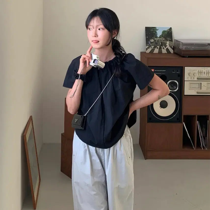 [BUNJANG] Fate Nylon Blouse / 페이트 나일론 블라우스