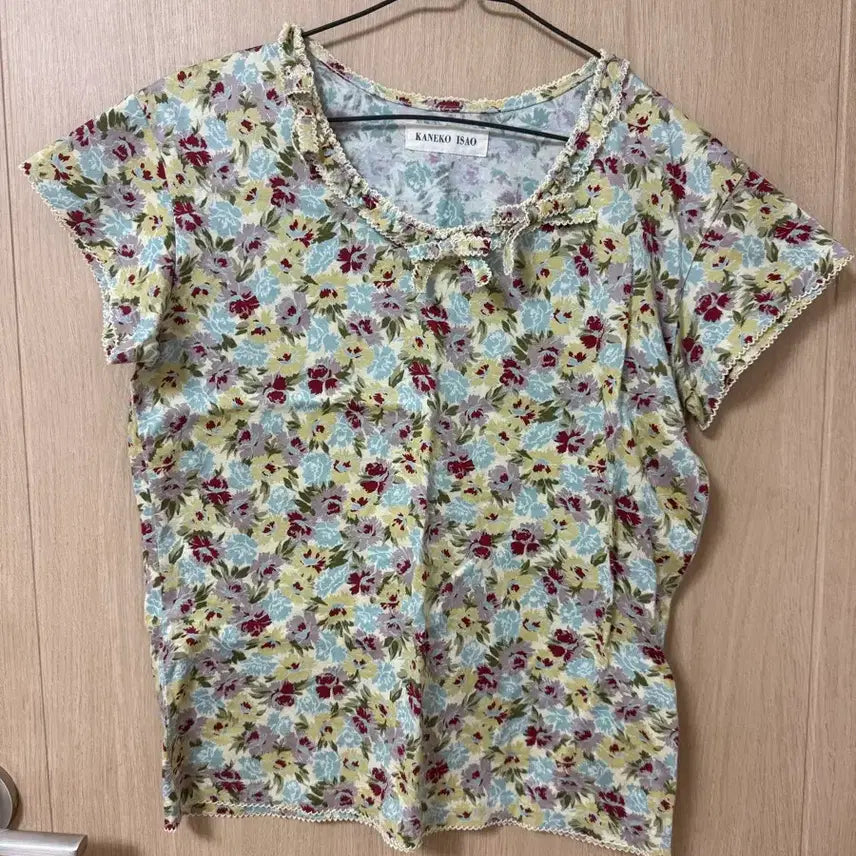 [BUNJANG] Kaneko Isao Flower Pattern Short Sleeve T-Shirt / KANEKO ISAO 플라워 패턴 반팔티