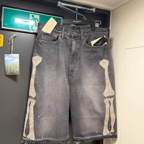 [BUNJANG] Kapital 14oz Bone Shorts Black Blue Size 36 / 캐피탈 14oz 본 쇼츠 흑청 36