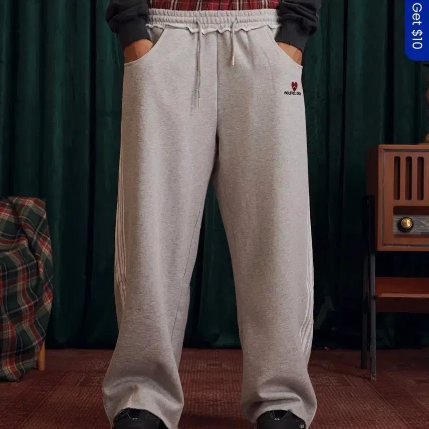 [BUNJANG] Aelfric Eden Double Waist Baggy Sweatpants / [M] Aelfric Eden 더블 웨이스트 와이드 트레이닝 팬츠