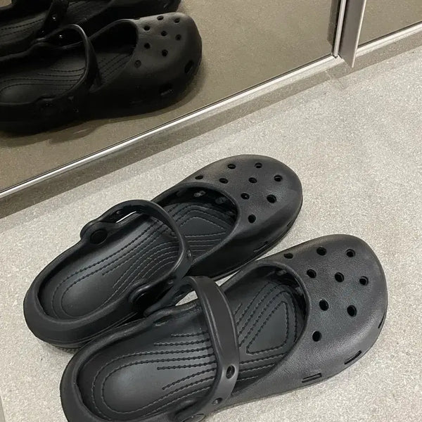 [BUNJANG] Crocs Style Shoes Black Size 230 (36) / 알리발 크록스스타일 신발 블랙 230(36사이즈)