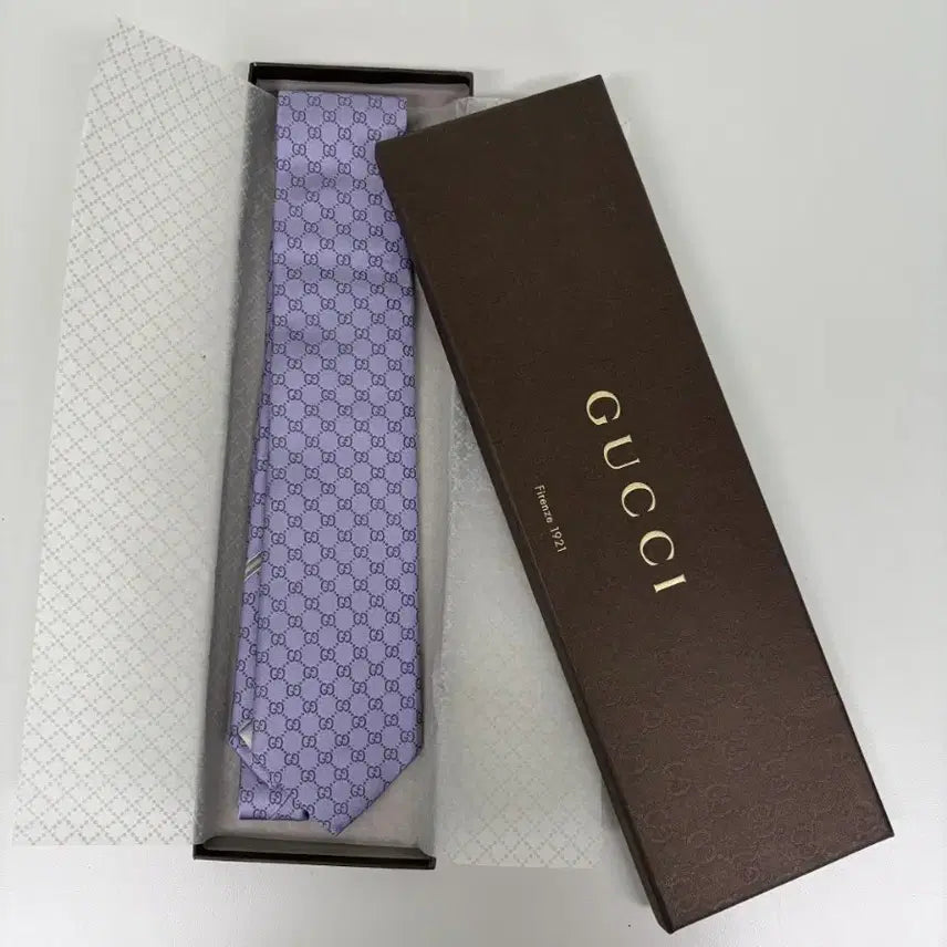[BUNJANG] Gucci GG Pattern Silk Purple Necktie / [정품] 구찌 GG패턴 실크 퍼플 넥타이