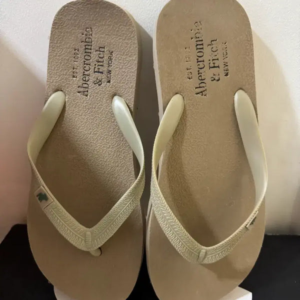 [BUNJANG] Abercrombie & Fitch Beige Flip-Flop Sandals Size 265 / 정품 아베크롬비앤피치 쪼리 샌들 베이지 265